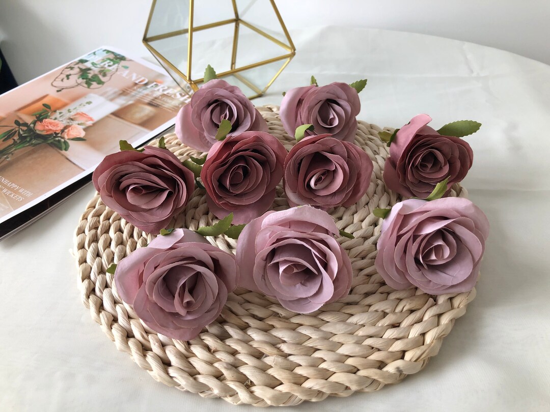 10100pcs Dusty Rose Artificial Rose Buds, 6.5cm High Quality Roses
