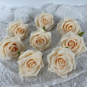 10-100pcs Champagne Rose Head Only Artificial Roses Fake Rose Artificial Flowers Silk Flowers 10cm/4&#39;&#39;
