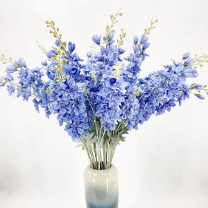 Fake Flowers Delphinium Artificial Flowers Silk Flowers Artificial Flowers Long Stem Flowers for Tall Vase Home Wedding Party Decor