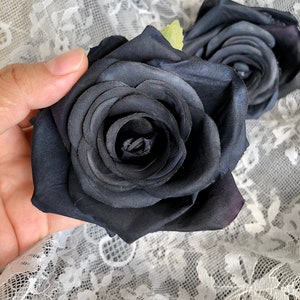 30-100PCS Black Artificial Rose, Black Flowers, Black Silk Roses, Black Wedding Flowers Head, Bouquets Flowers