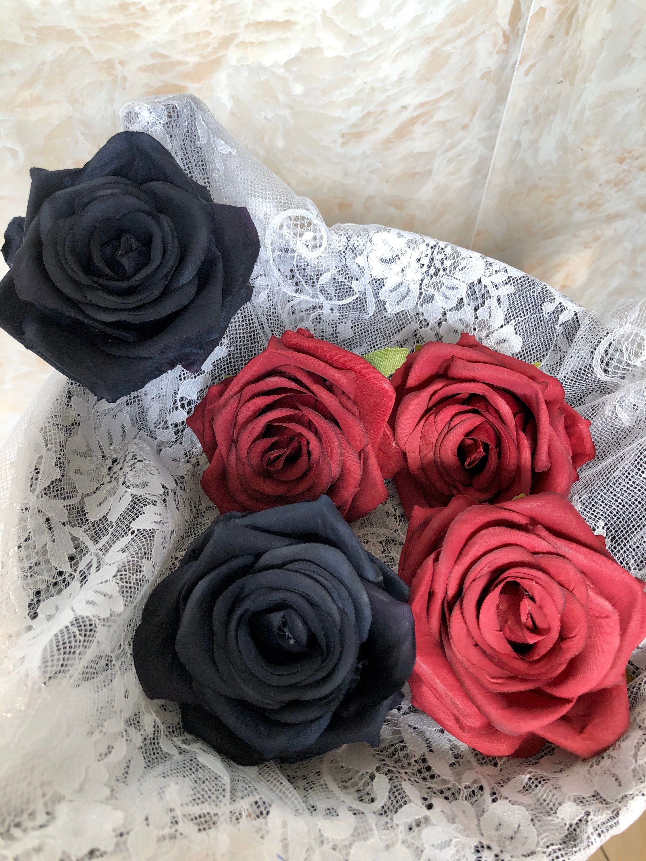 30100PCS Black Artificial Rose Black Flowers Black Silk Etsy