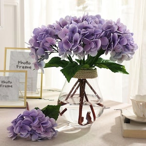 3PCS Artificial Hydrangea Flowers, Real Touch Hydrangea Flowers, High Quality Hydrangea for Wedding Bouquets, Centerpieces, Arrangements