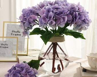 3PCS Artificial Hydrangea Flowers, Real Touch Hydrangea Flowers, High Quality Hydrangea for Wedding Bouquets, Centerpieces, Arrangements
