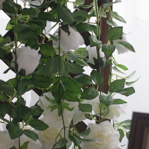 6.5ft Artificial Rose Vine Silk Flower Garland Hanging Baskets Plants ...
