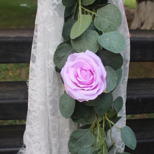 10pcs Lilac Artificial Silk Roses Artificial Roses head for Wedding Bouquets Floral Leaf Centerpieces Party Home Decor Baby Shower
