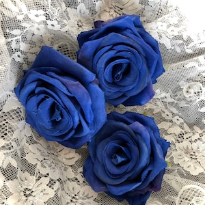 10-100PCS Royal Blue Artificial Rose, Royal Blue Flowers Only, Royal Blue Silk Roses, Royal Blue Wedding Flowers Head, Bouquets Flowers