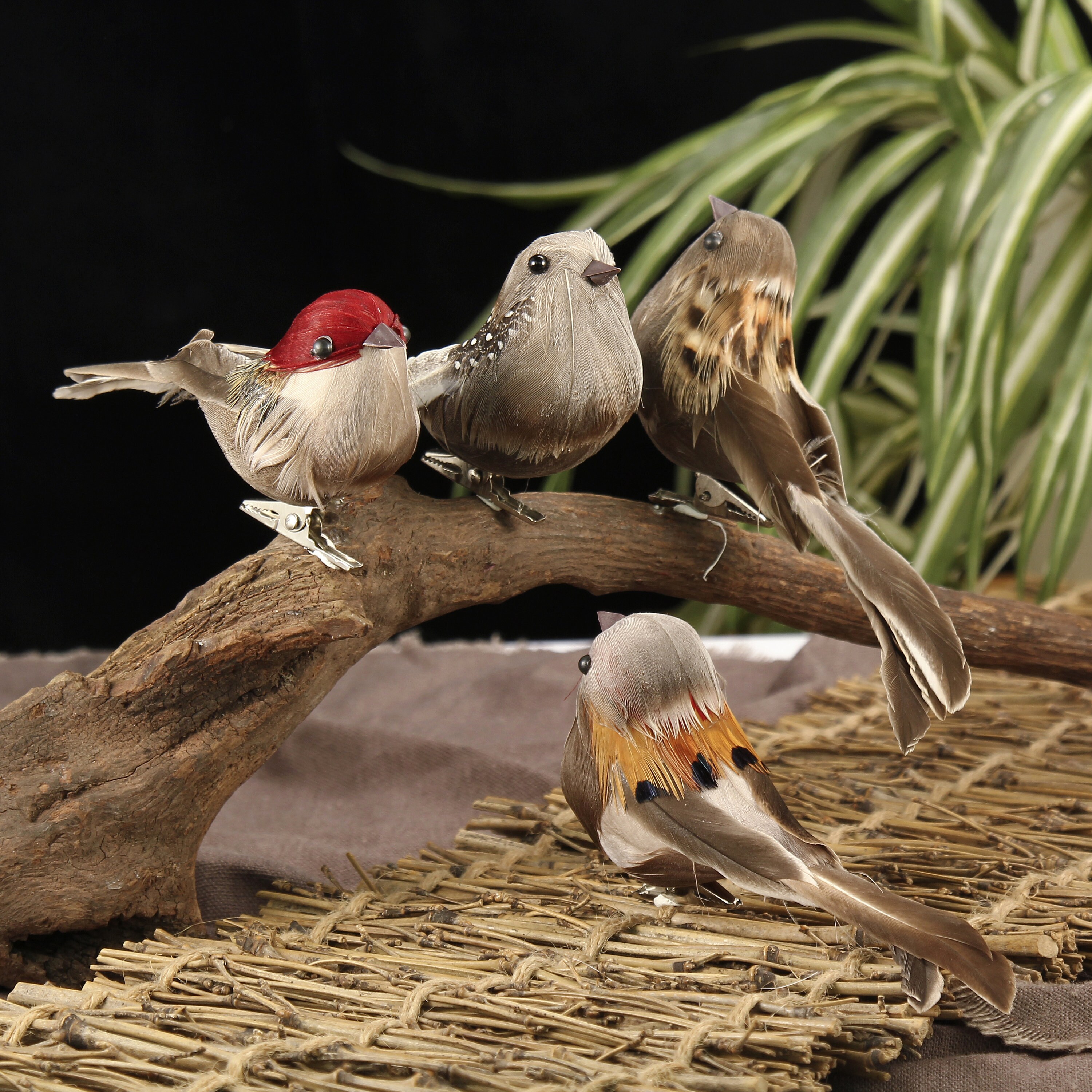 Artificial Birds 6 Artificial Parrow With Clip Fake Birds Etsy