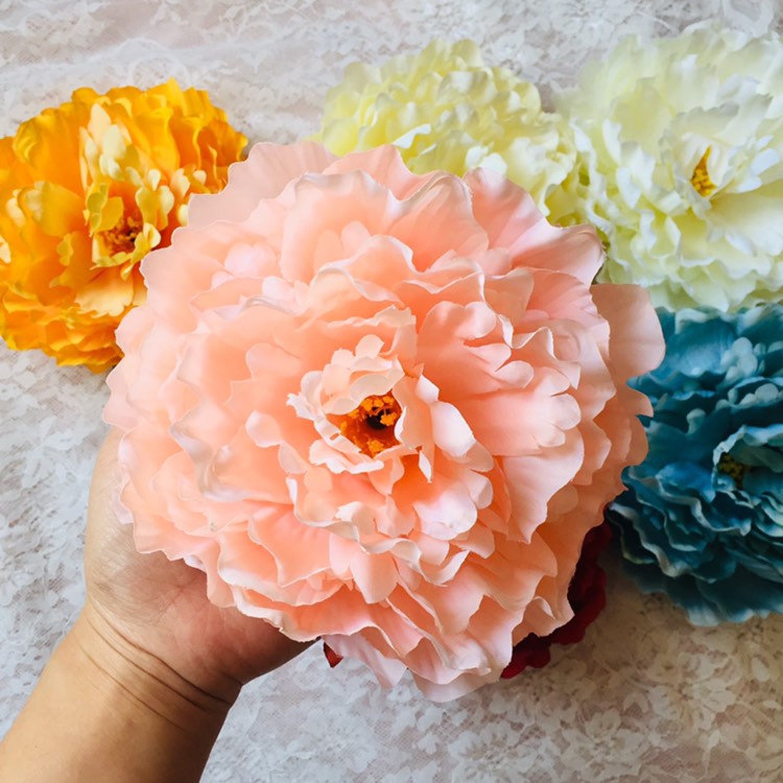 10 Piece Silk Peony Flowers Artificial Peony Flower Wedding Etsy