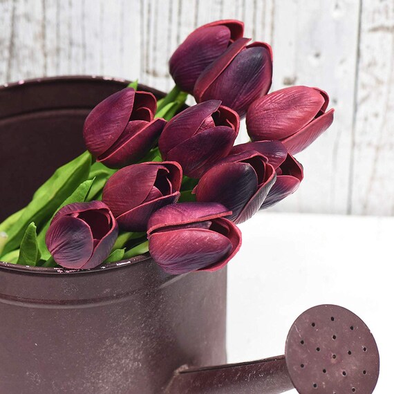 20 Heads Artificial Tulips Flowers Real Touch Arrangement Bouquet for Home Room Office Party Wedding Decoration,Gift Idea for Mothers Day