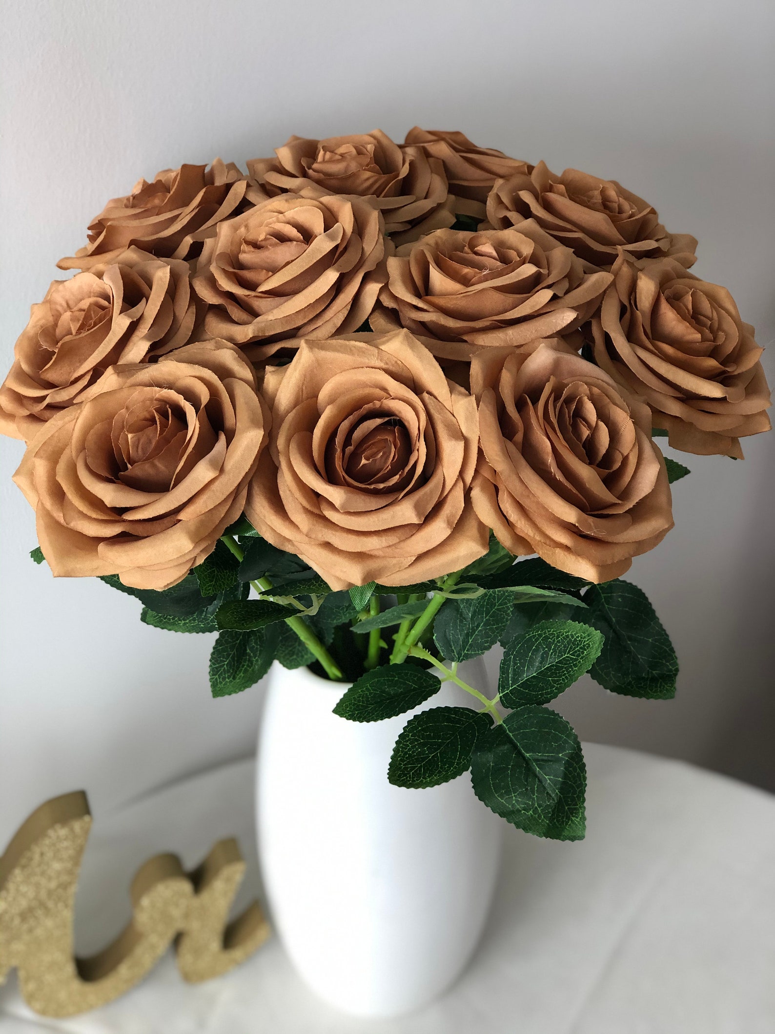 10pcs Toffee Silk Rose Brown Rose Head Artificial Single Etsy