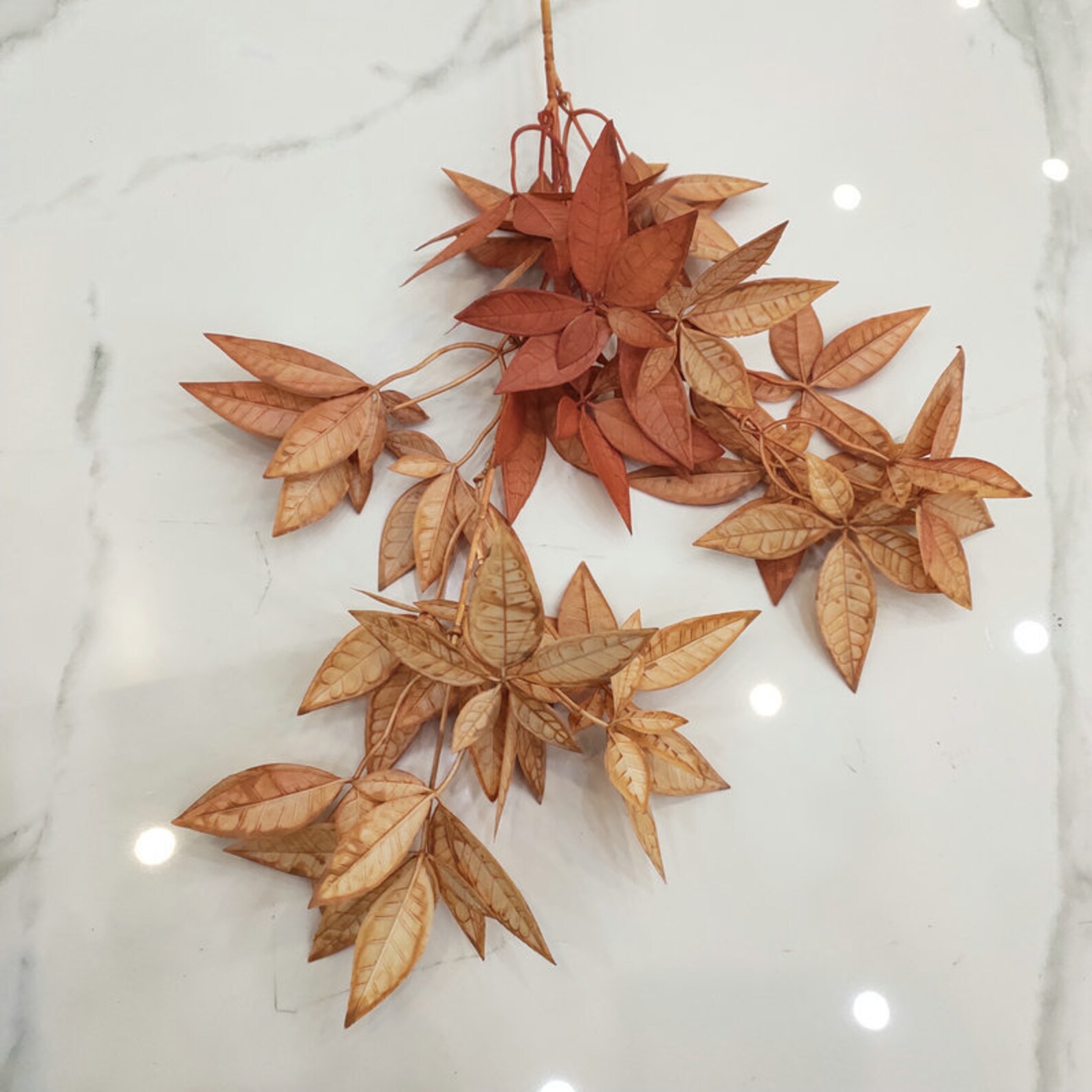 Artificial Maple Leaves Branches Fall Leaves Golden Yellow Etsy