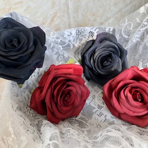 30-100PCS Burgundy Artificial Rose, Burgundy Flowers, Burgundy Silk Roses, Burgundy Wedding Flowers Head, Bouquets Flowers