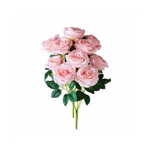10pcs Pink Open Roses, Long Stem, Alice Roses, Artificial Roses, Silk Wedding Roses,Roses Bouquets, Faux artificial Roses, 2 bunches