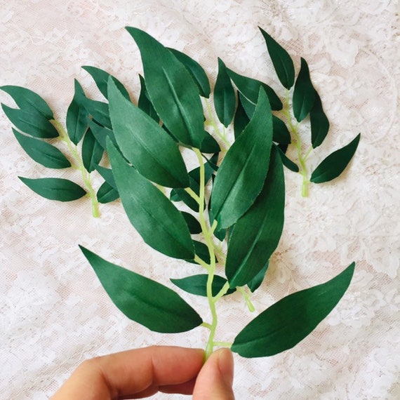 30pcs Artificial Willow Leaves ,faux Leaves ,fake Leaves ,green Leaves  ,greenery ,DIY Flowers Wall Filler 