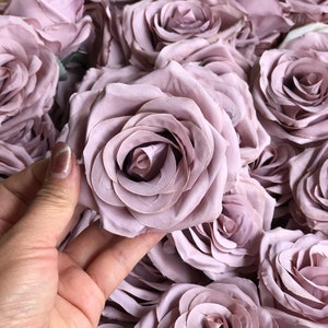 10-100pcs Light Dusty Rose Artificial Rose Heads, 9cm High Quality Roses Head, Pink Roses Head Set, Artificial flowers, Faux flowers