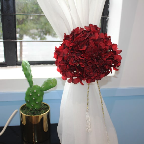 50 100 Burgundy Wholesale Artificial Silk Hydrangea Flowers Etsy