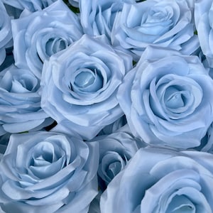 Ice Blue Silk Flowers Wedding Flowers Blue Fake Flowers Sky Blue Flowers for Wedding Home Party Birthday Bouquets Decorations 10-100pcs