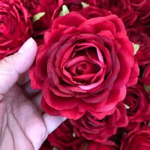 Wholesale 100pcs Red Artificial Rose Head, Silk Roses Flowers, Red Roses, Ivory Roses, Fuchsia Rose for Wedding Bouquets