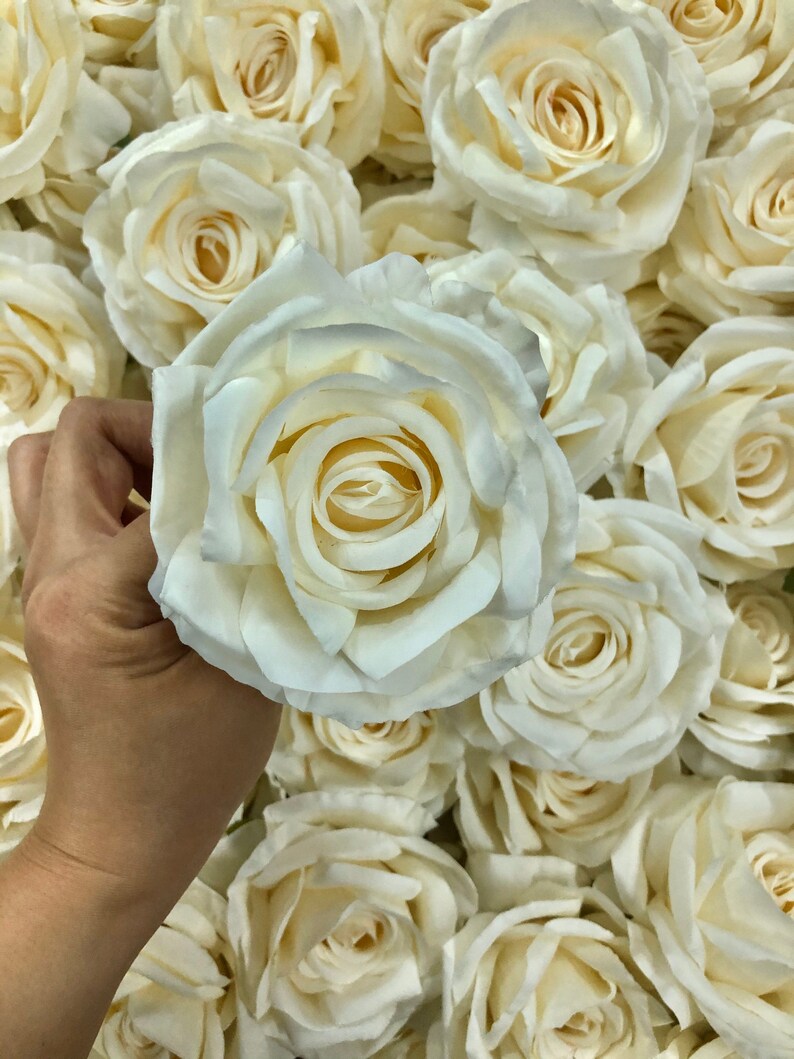 Artificial Ivory Roses Ivory Rose Head Wholesale Fake Roses Etsy