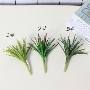 3 PCS Mini Artificial Succulents Plants Unpotted Fake Succulent Bouquet Arrangements  for Garden Decor Home Decoration Greenery Set (Aloe)
