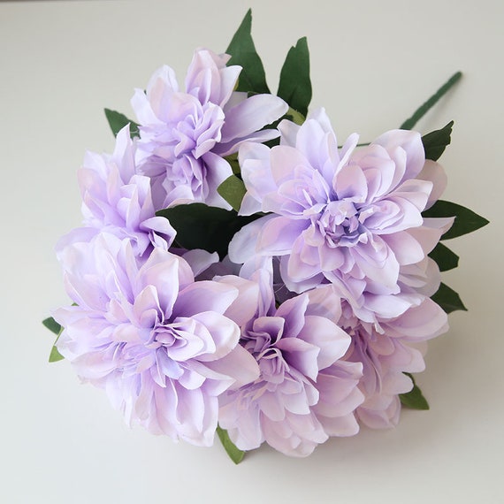 Homyu 10 Teste Di Dalia Fiori Finti In Seta – 14 Cm Di Diametro, Per Casa Matrimoni Feste, Bouquet Artificiali Realistici