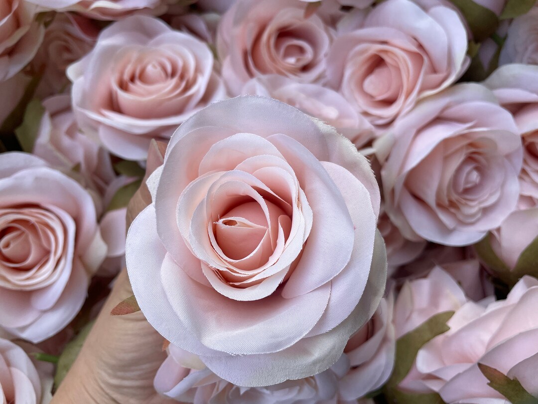 10100 Blush Pink Artificial Roses Flowers Silk Roses Heads Only Realistic Silk Roses for