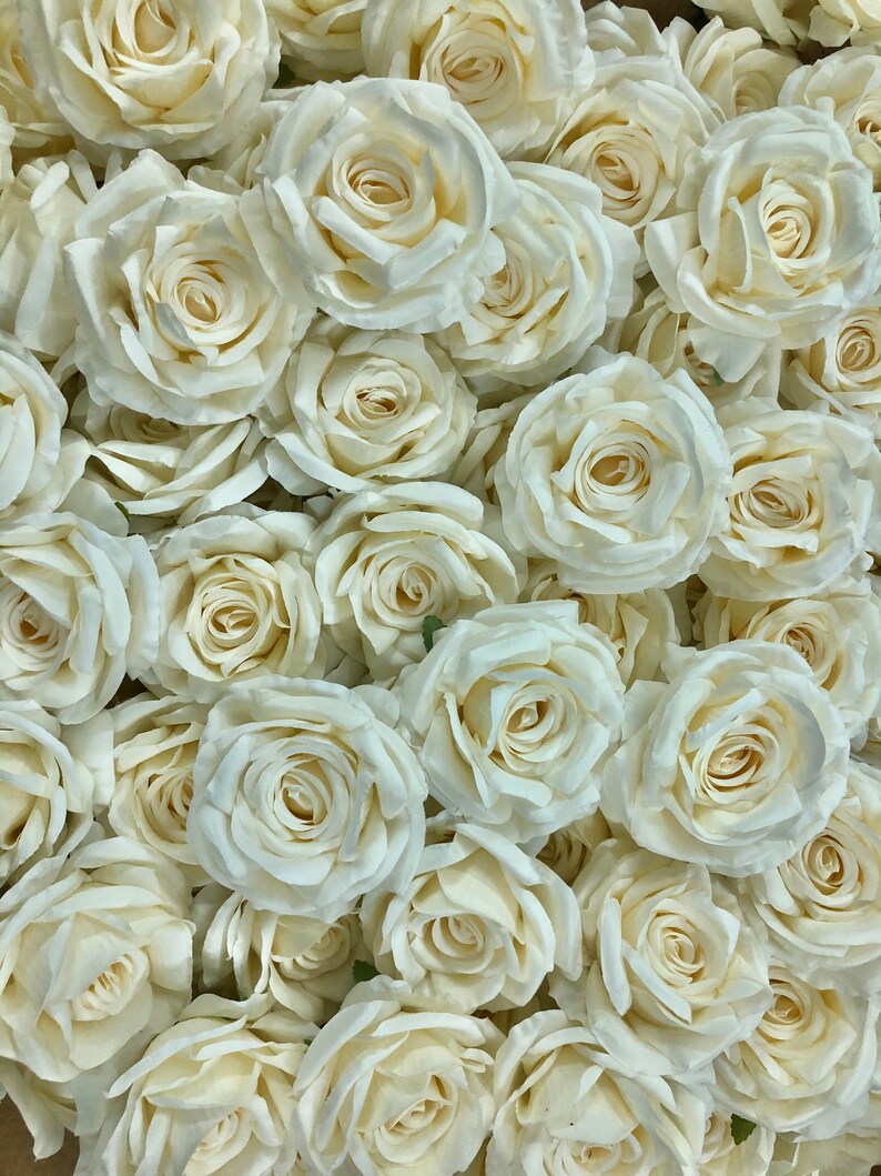 Artificial Ivory Roses Ivory Rose Head Wholesale Fake Roses Etsy