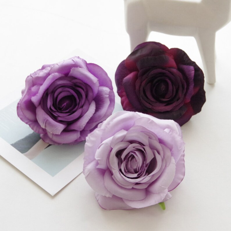 Artificial Flowers Rose Real Looking Fake Roses W/o Stem DIY Etsy