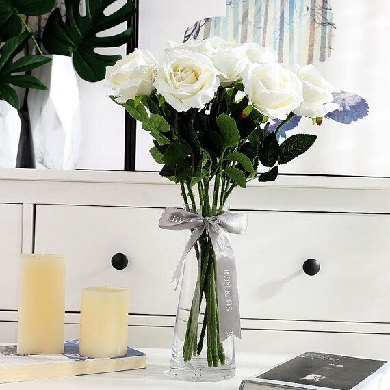 50 Stück Künstliche Rosen Aus Samt – Mit Langem Stiel, Lila, Für Hochzeitsdekoration & DIY