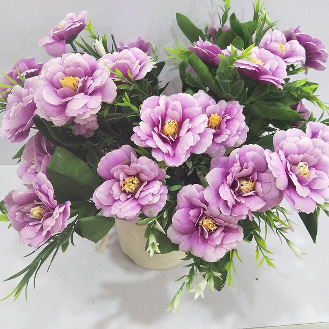 Silk Flower Artificial Azalea Fake Faux Primroses Bouquet Etsy