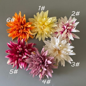 Artificial Flowers, Fake Silk Dahlia Flower Head Decor Plastic Realistic Flower Arrangements Wedding Decoration Table Centerpieces 10pcs