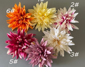 Artificial Flowers, Fake Silk Dahlia Flower Head Decor Plastic Realistic Flower Arrangements Wedding Decoration Table Centerpieces 10pcs