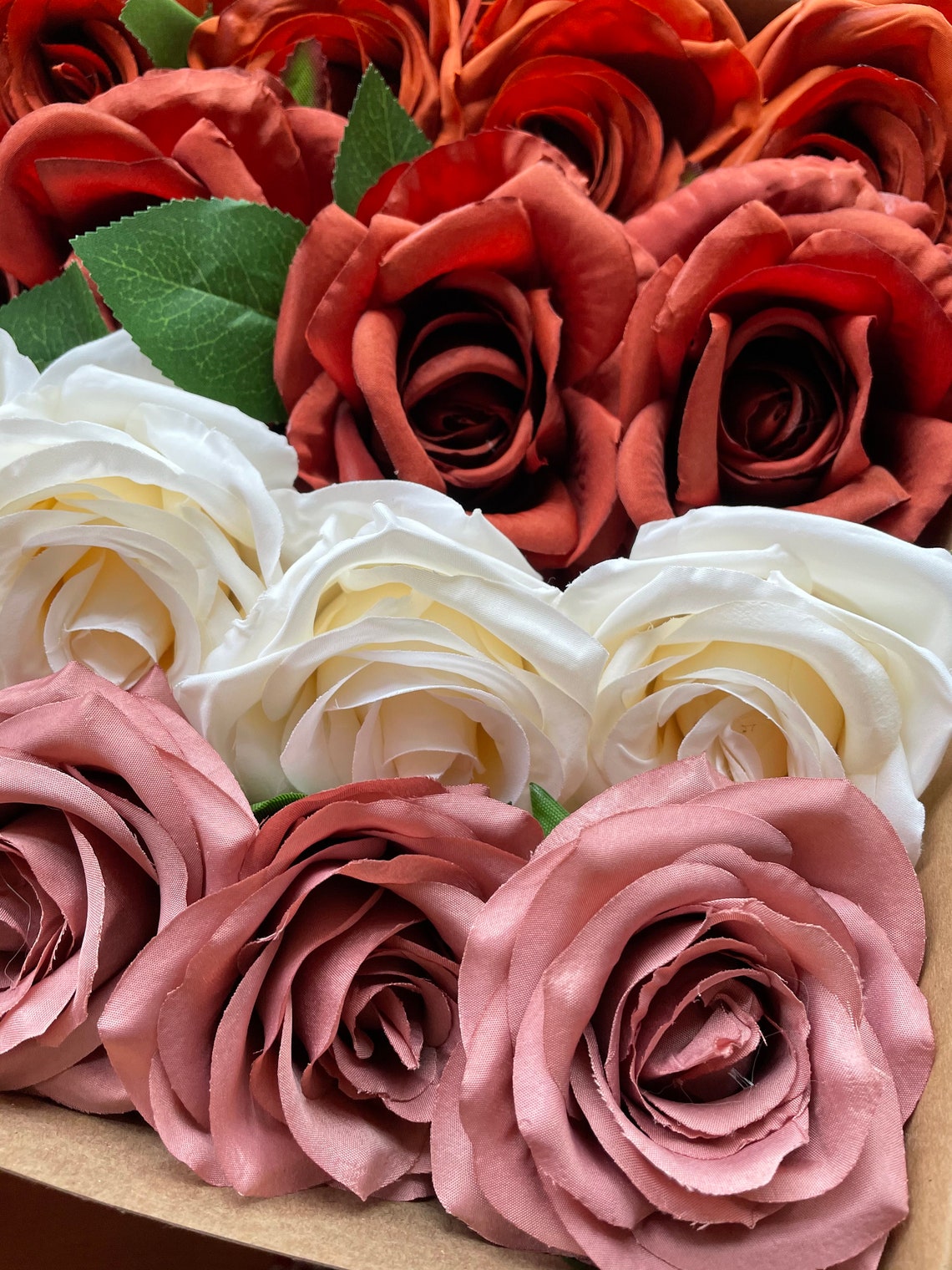 8pcs Burnt Orange Silk Rose Heads 4pcs Blush Rose 4pcs Ivory Etsy