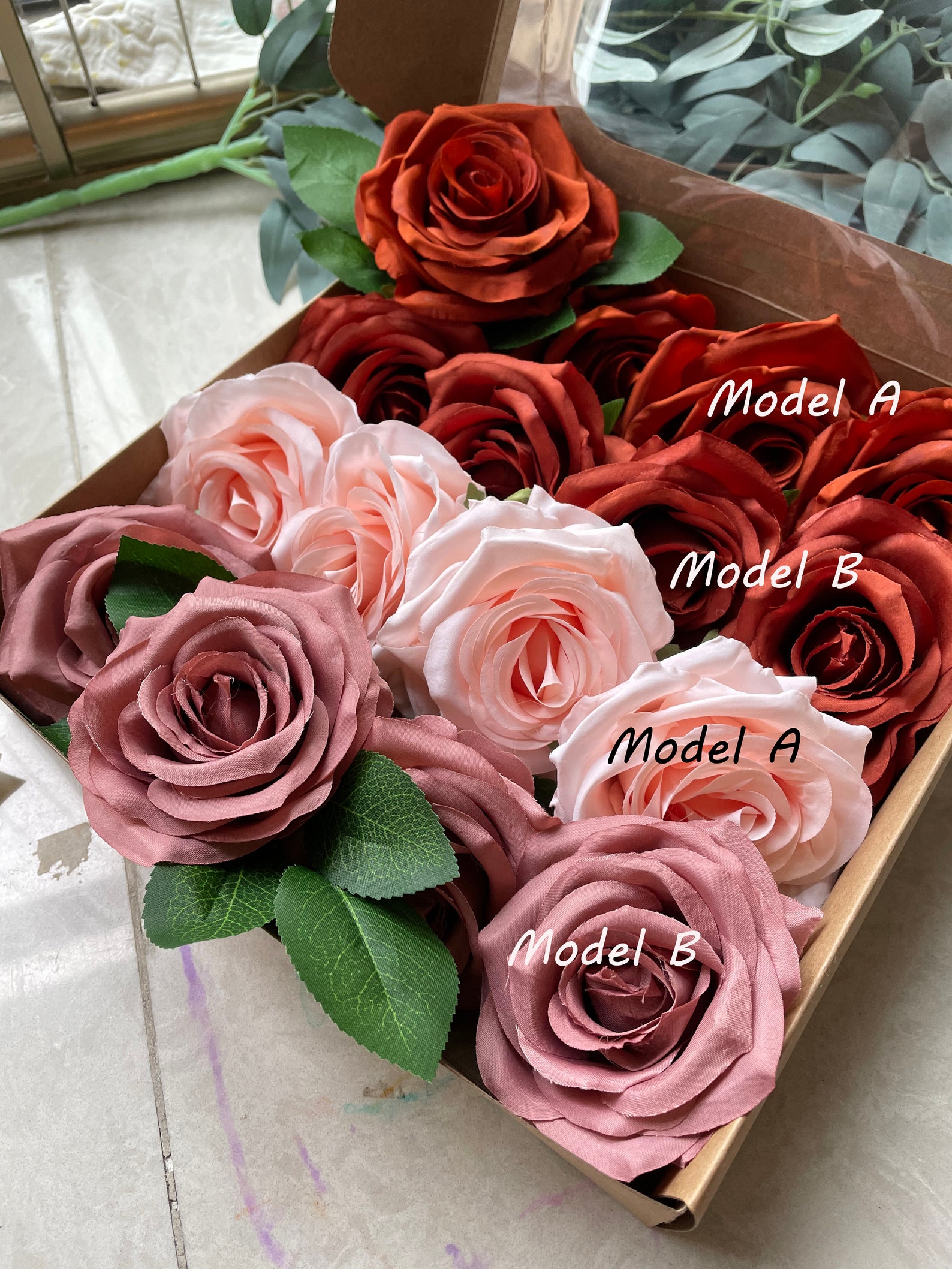 8pcs Burnt Orange Silk Rose Heads 4pcs Blush Rose 4pcs Dusty Etsy