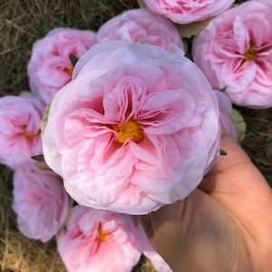 20PCS Pink Artificial Roses Fake Artificial Silk Roses Faux Silk Roses DIY Wedding Bouquets Centerpieces Sale in Bulk JBRW-AME2