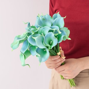 10pcs Artificial Calla Lily Real Touch Latex Flower for Bride Wedding Home Decor-Tiffany JBRW-CAT1