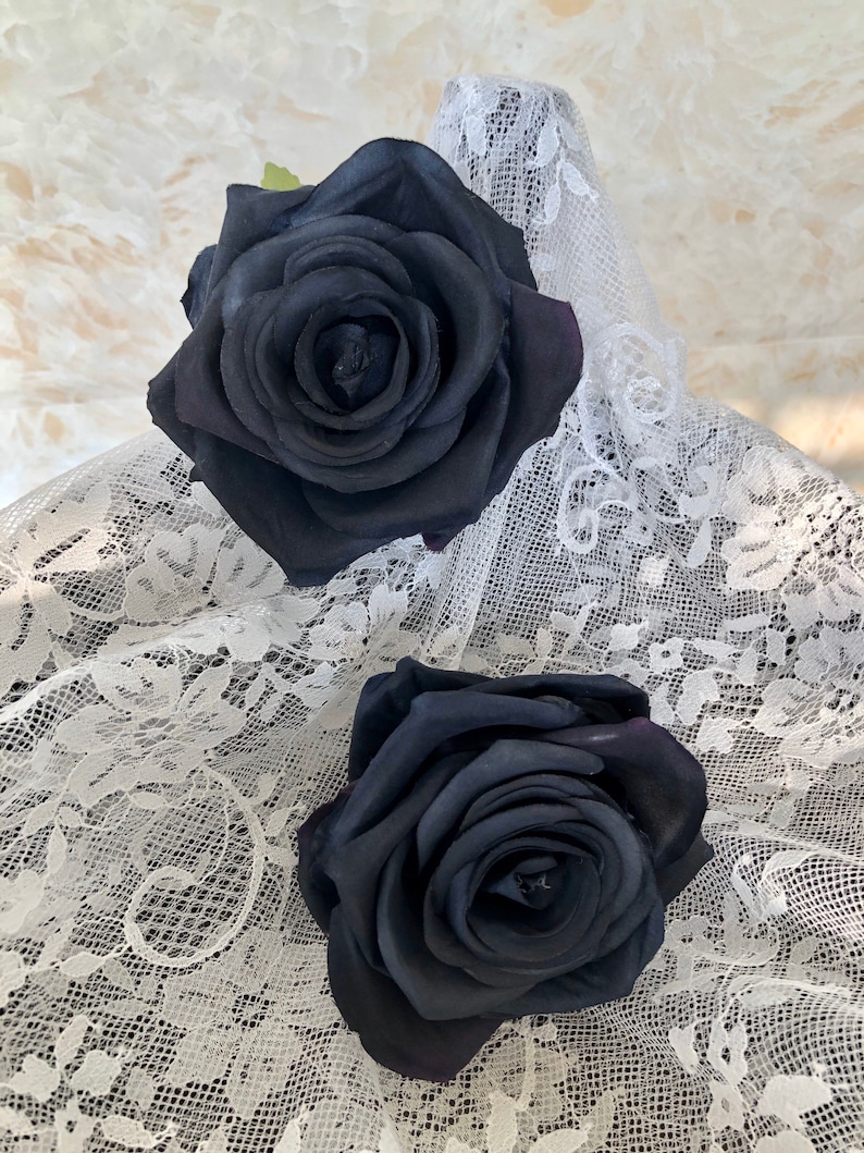 30100PCS Black Artificial Rose Black Flowers Black Silk Etsy