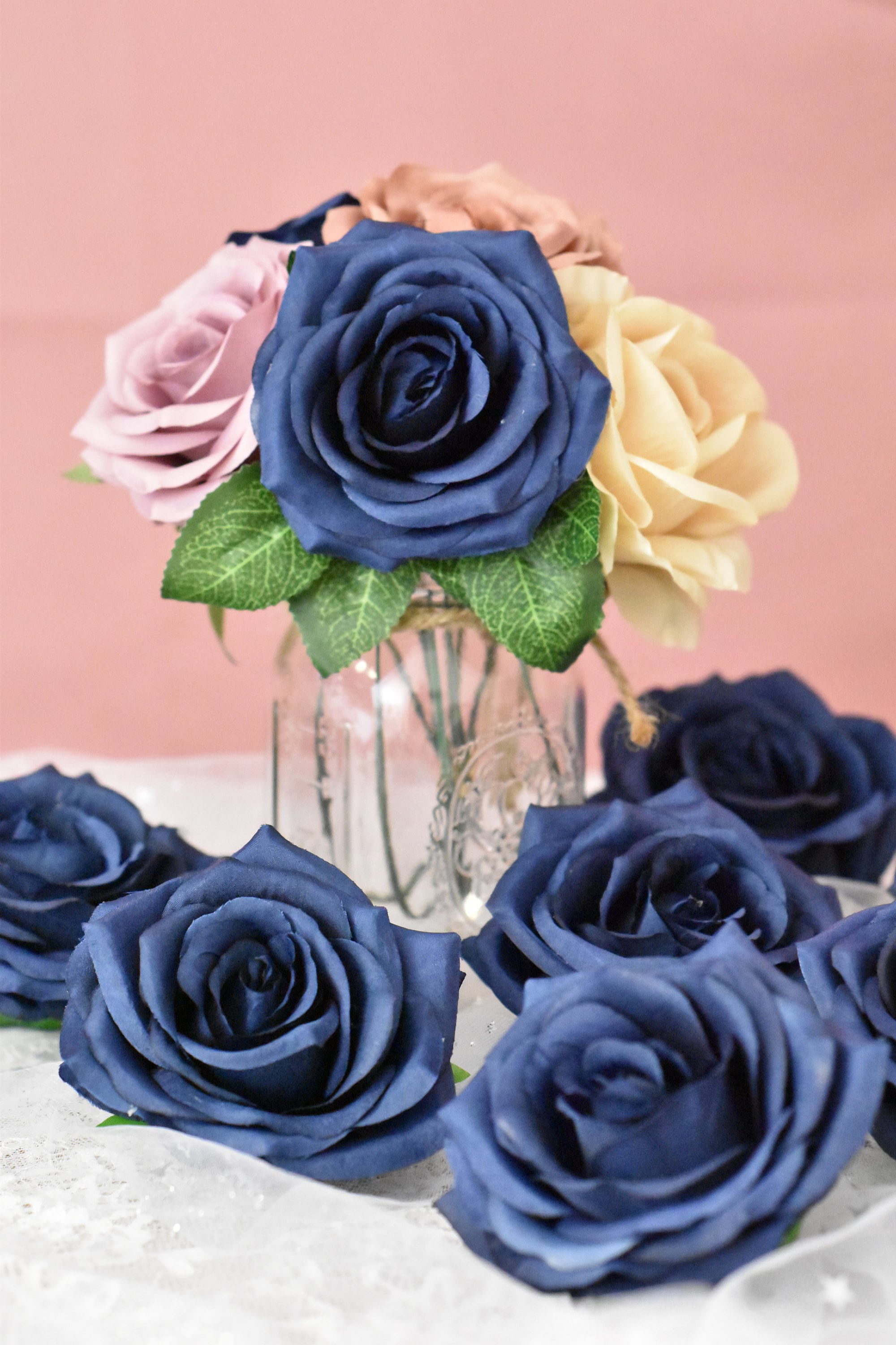 Navy Blue Rose 9cm High Quality Roses Head Only Navy Blue | Etsy
