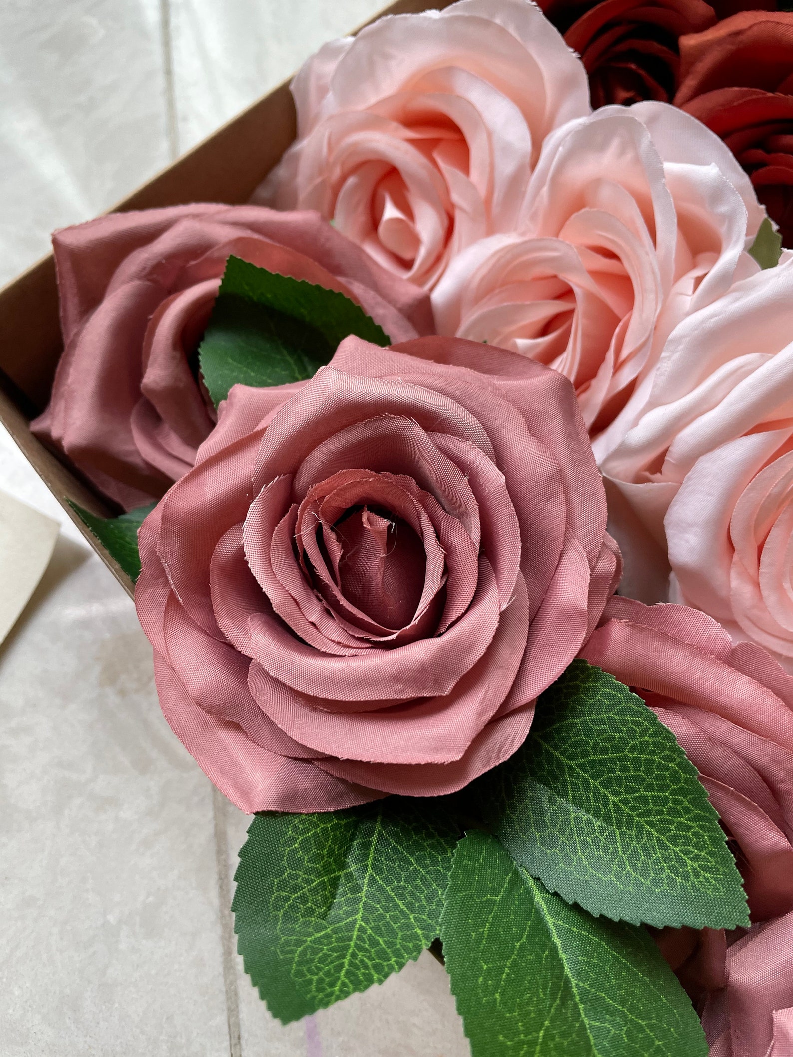 8pcs Burnt Orange Silk Rose Heads 4pcs Blush Rose 4pcs Dusty Etsy