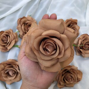 10-100pcs Brown Artificial Rose Heads, 9cm High Quality Roses Head,Coffee Color Roses Head Set, Artificial flowers, Faux flowers