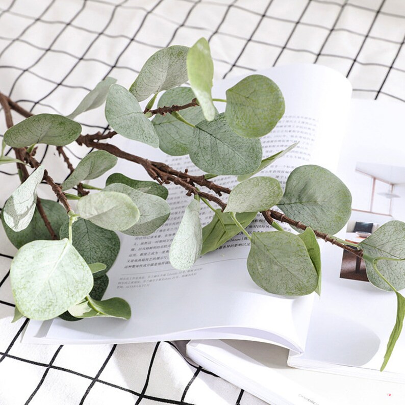 Artificial Greenery Stems 6 Pcs Straight Silver Dollar Etsy