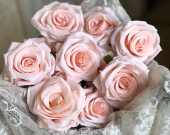 9cm Blush Artificial Rose, Flower Rose Head, Blush Artificial Flowers for Wedding Decoration Bouquets Centerpieces Flowers 10-100pcs