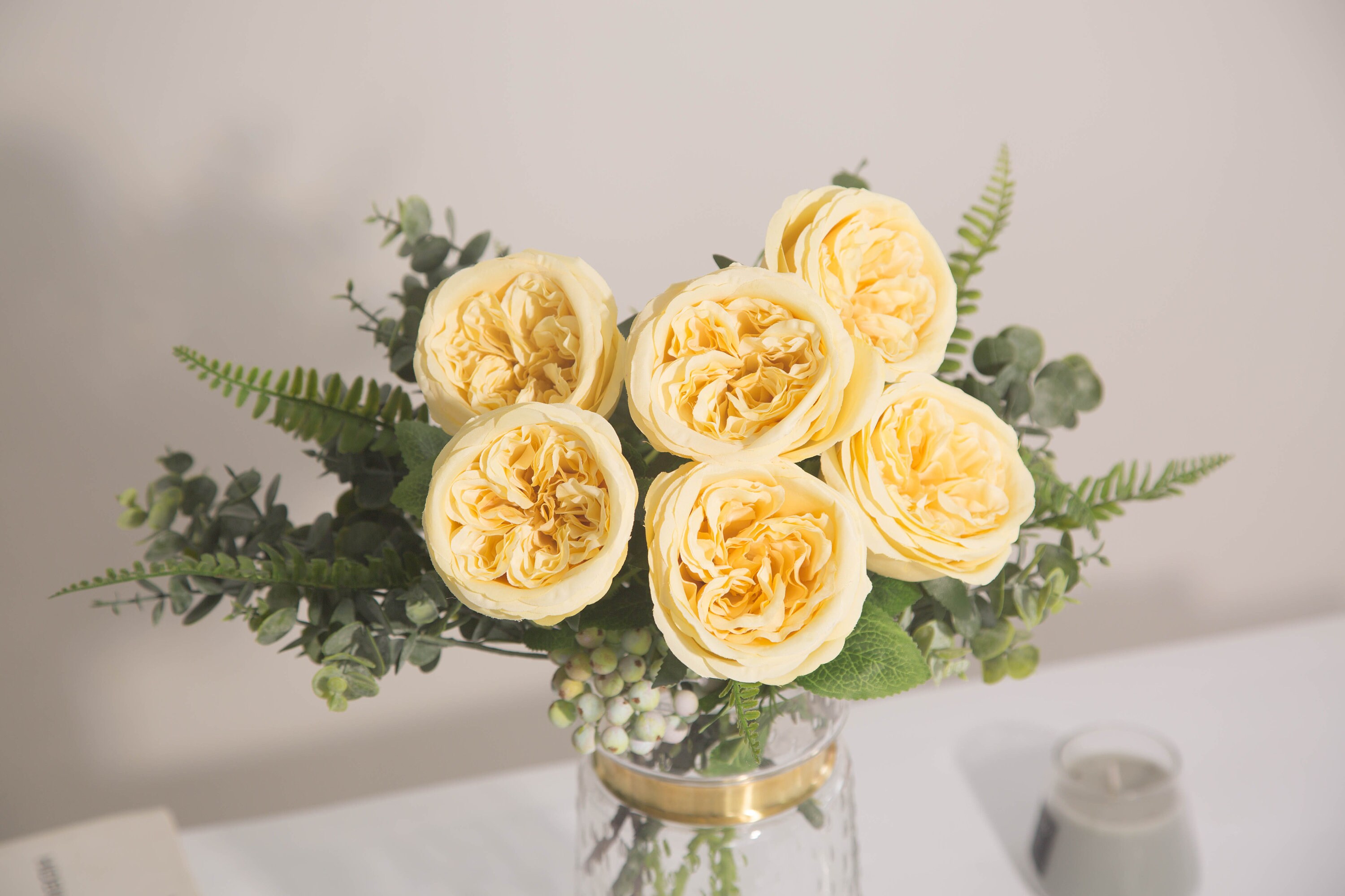 6Pcs Artificial Silk Cabbage Rose Silk English Cabbage Rose Etsy