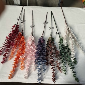Künstliche Eukalyptus Blätter Kunst Eukalyptus Äste Pflanzen Kunstgrün Stiele in Grau Grün für Home Party Hochzeit Dekor