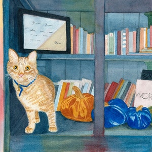Alan The Cat, Watercolor Art Print