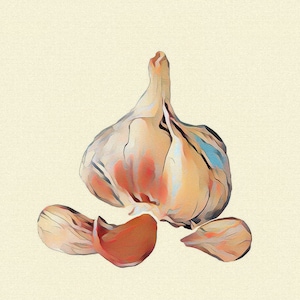 Garlic Still Life, Food Art Print