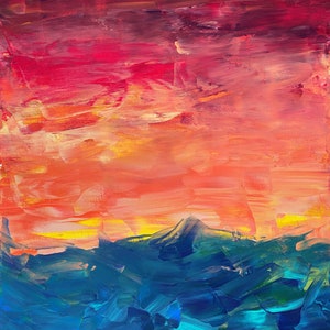Sky On Fire, Abstract Acrylic Art Print
