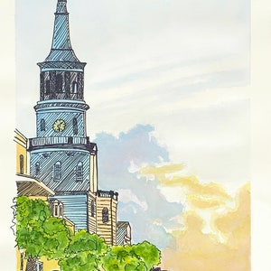 St Michaels Church, Watercolor Art Print