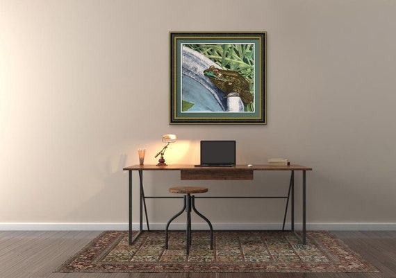 Whimsical Wall Art Animal Art Modern Wall Art Wildlife Painting Frog Print Fairytale Scene Watercolor Painting Realistic Nature Art