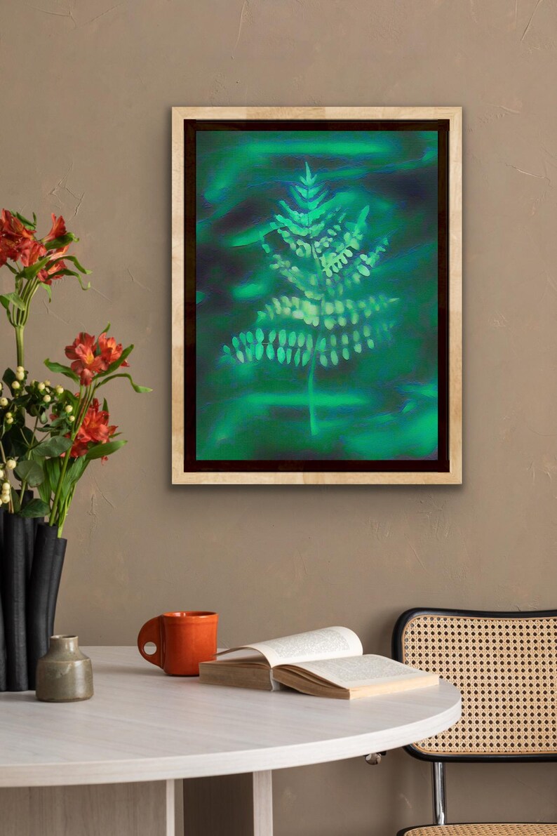 Ethereal Fern Glow, Ink Painting Art Print - Etsy